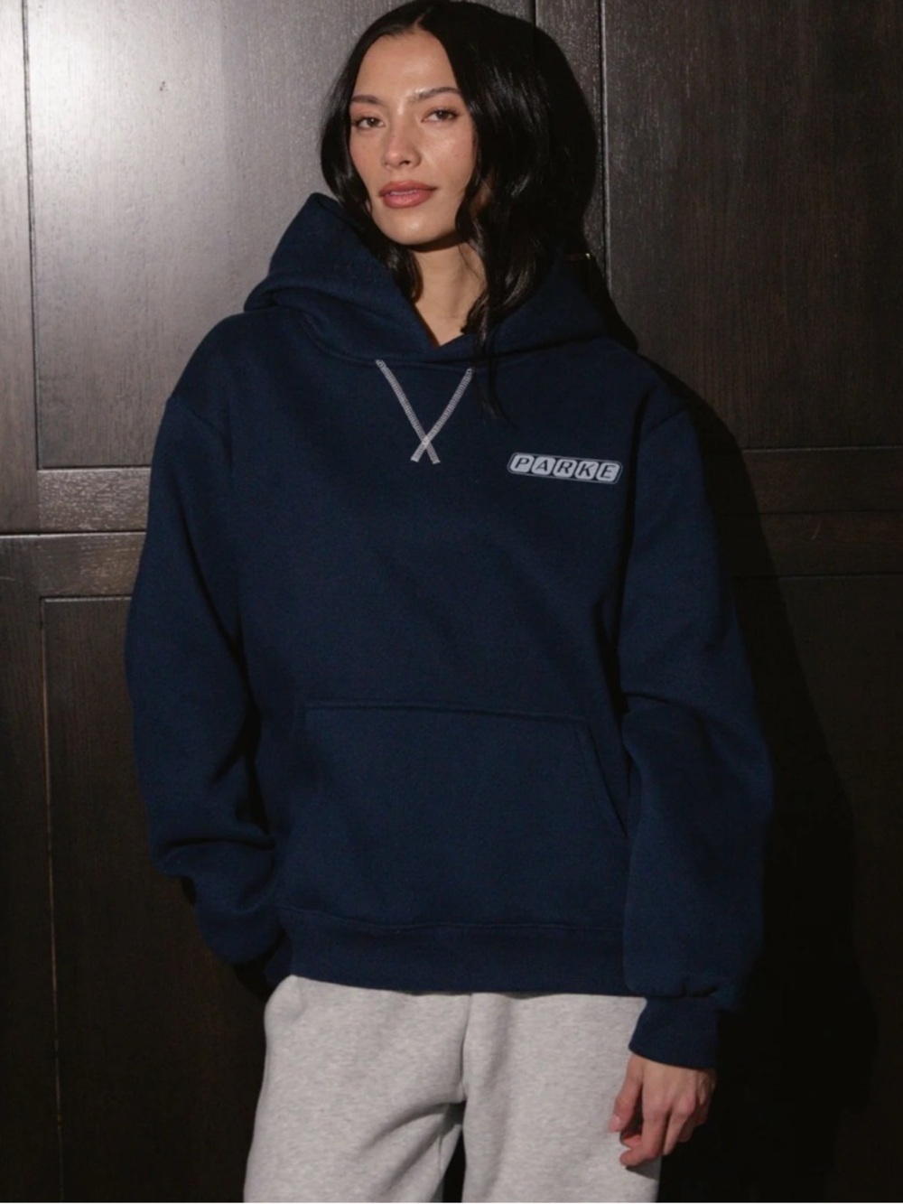 Parke Sport Graphic Hoodie Navy SZ S/M NEW